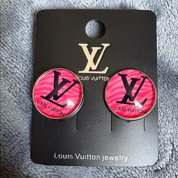 Fashion Jewelry Accessories - Vibrant Pink Logo Earrings